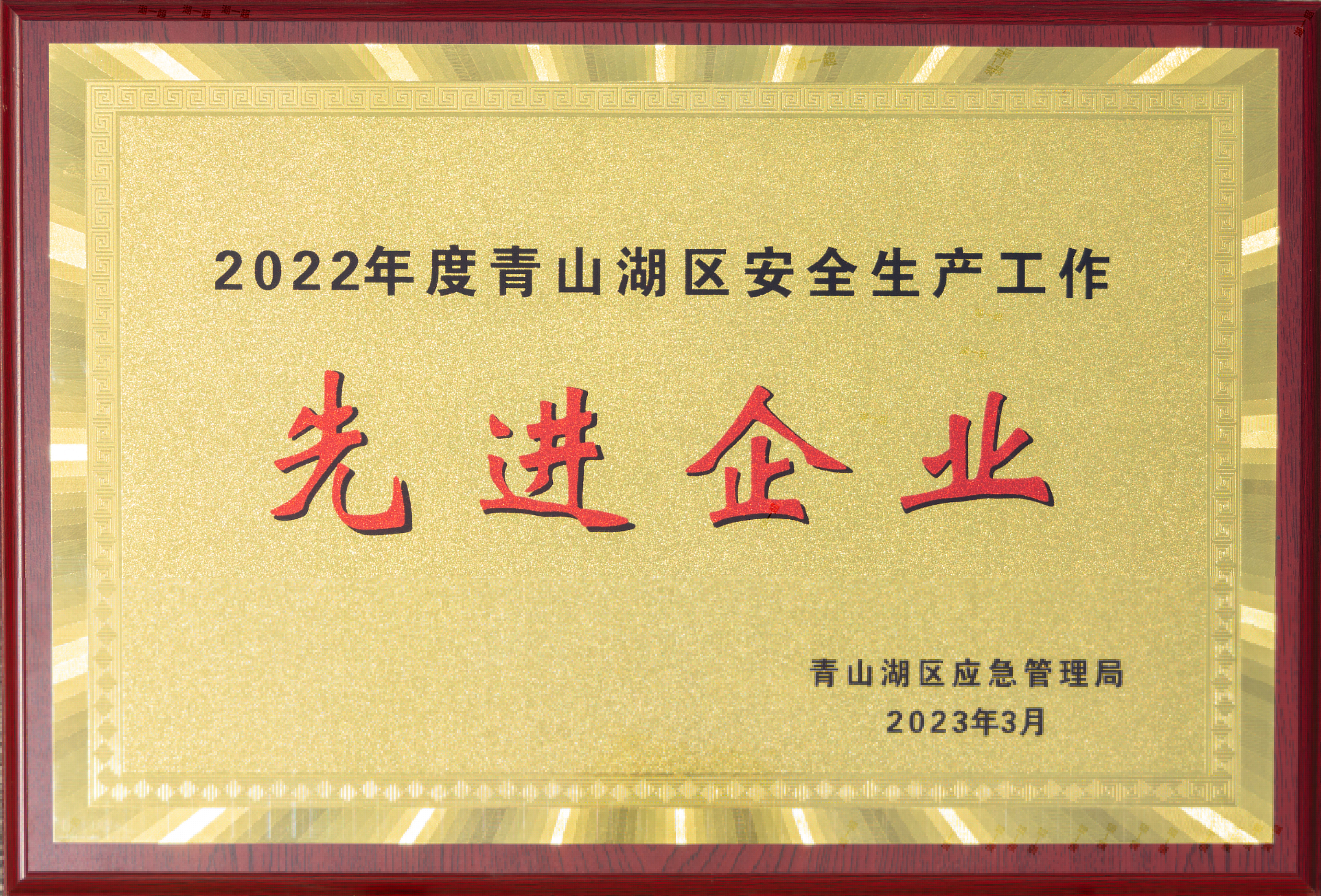 【資質榮譽】2022年度青山湖區(qū)安全生產工作先進企業(yè)
